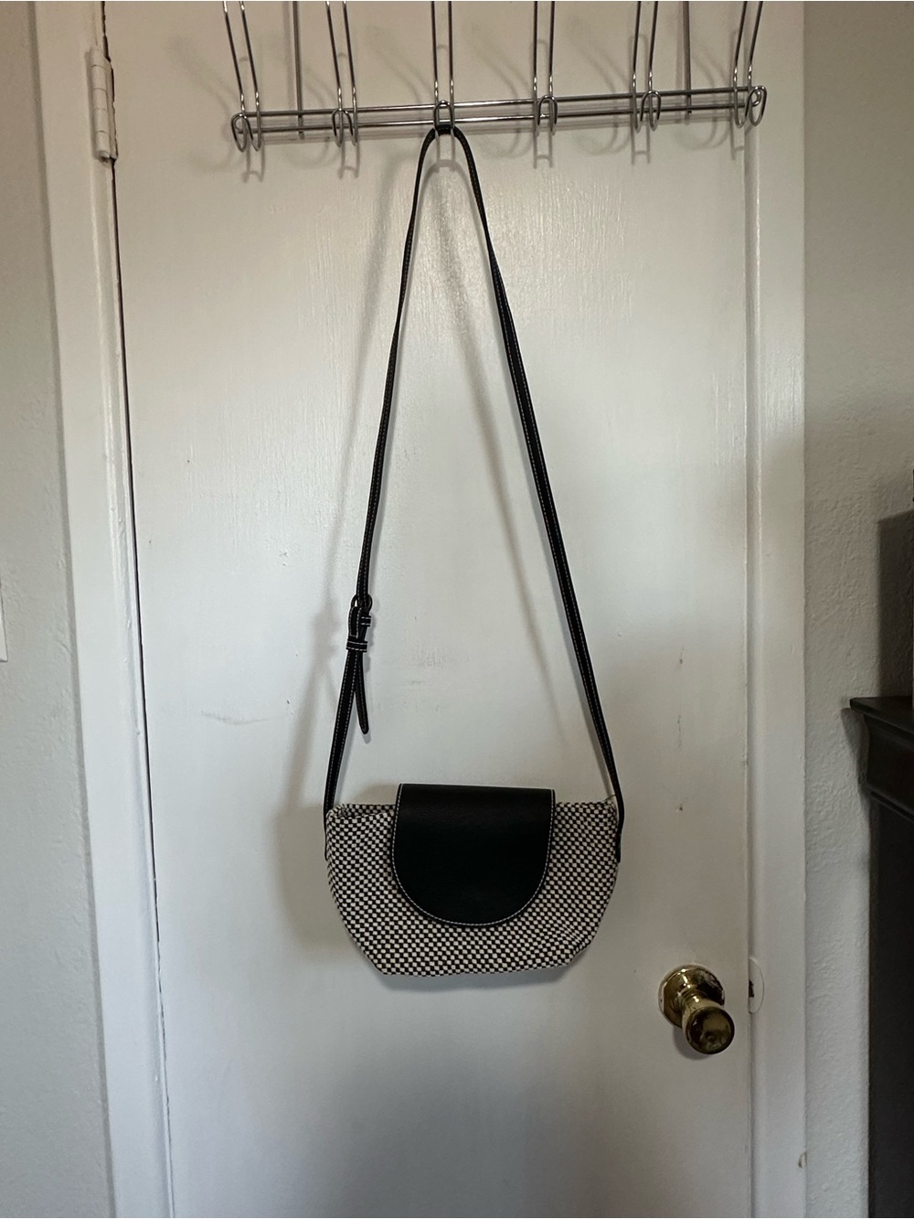 Universal Thread Black and White Check Crossbody Bag